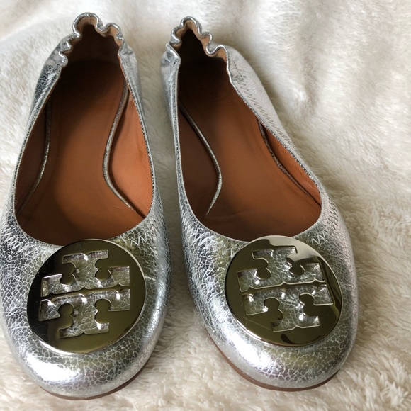 Tory Burch Shoes - Tory Burch Silver Flats